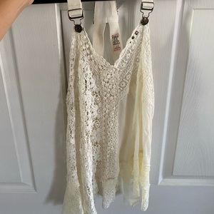 Free People White Lace Tank Top